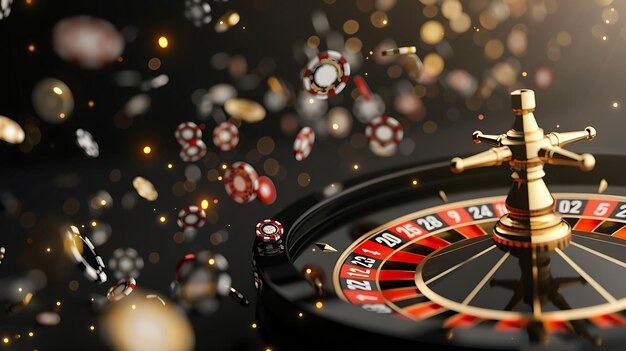 Live roulette table during evening broadcast